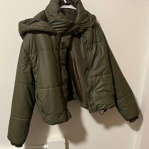 Women's One&Only Olive Cropped Puffer Jacket